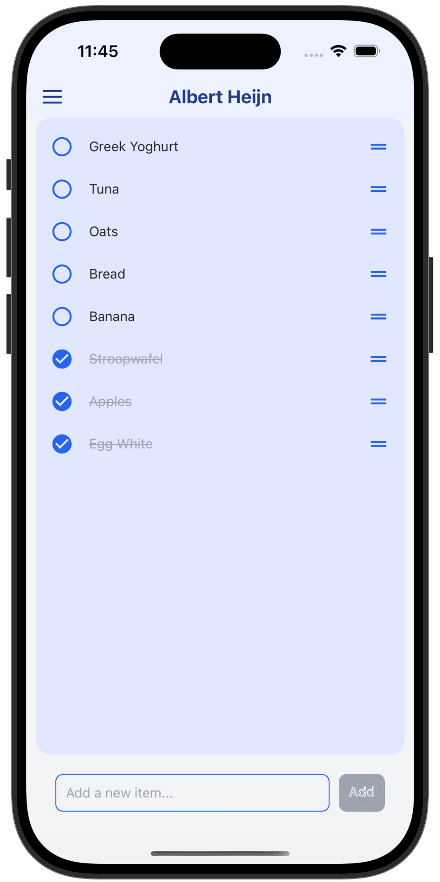 iPhone list