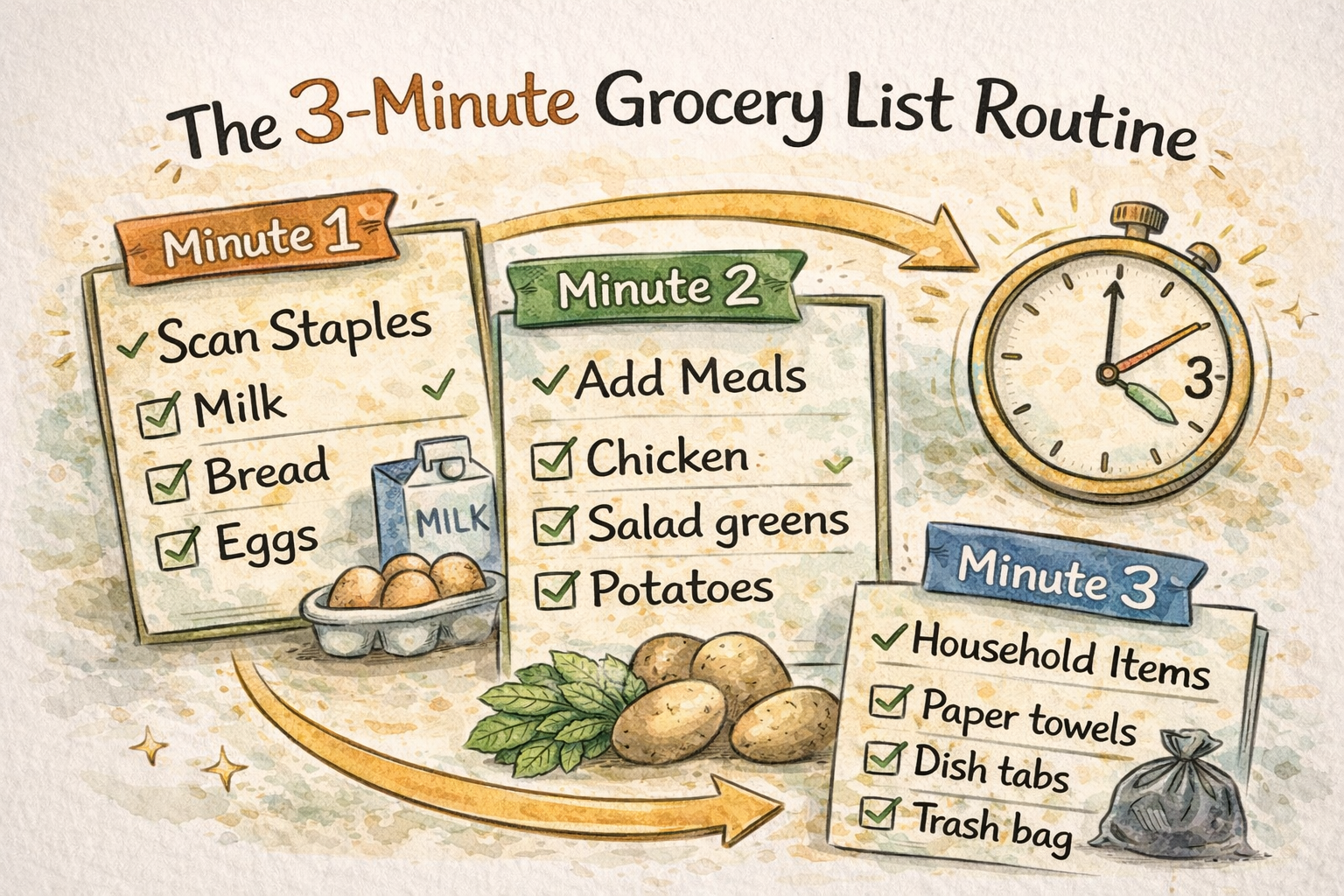 The three minutes grocery rule